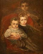 Karel Purkyne The Artist's Children oil on canvas